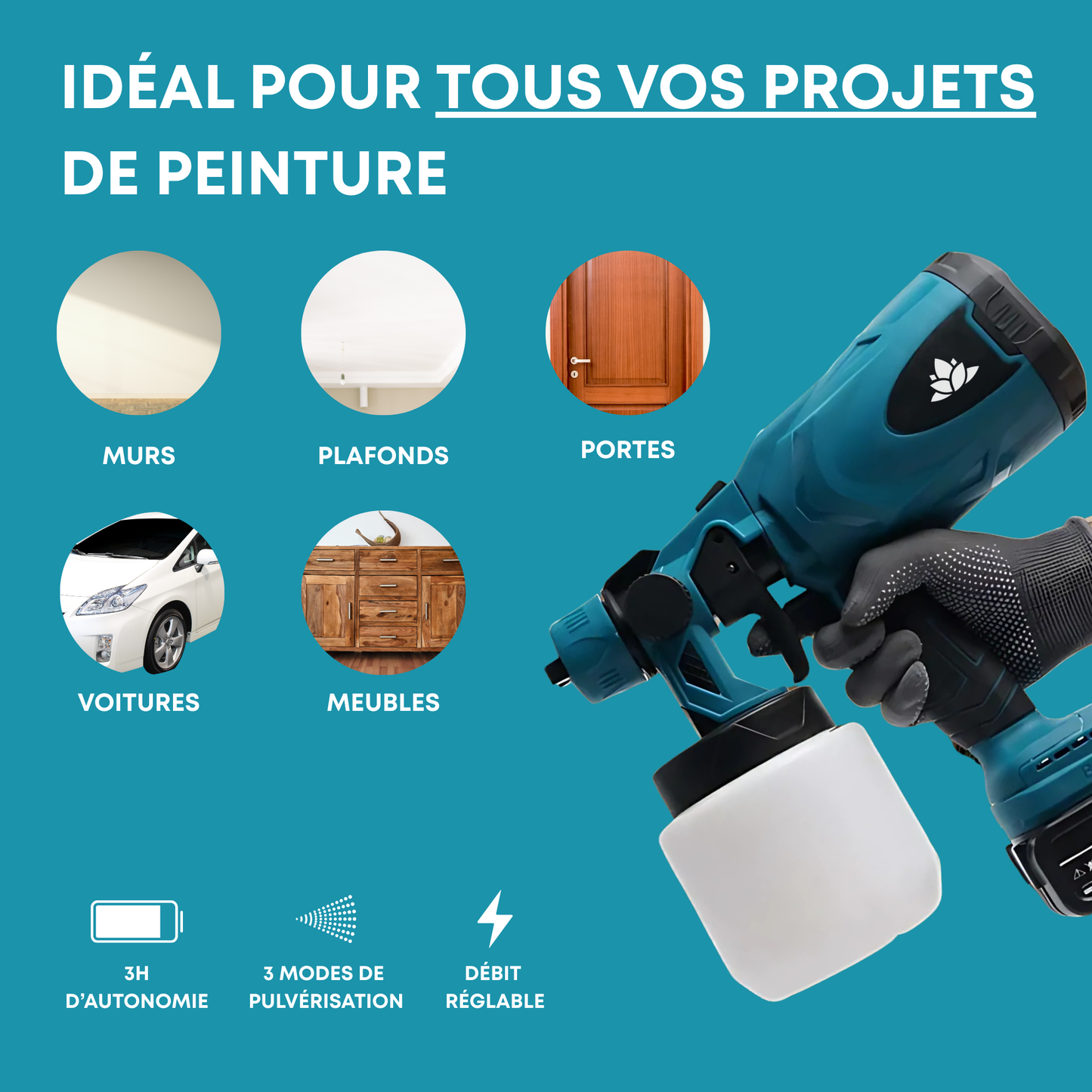 Pistolet à peinture sans fil